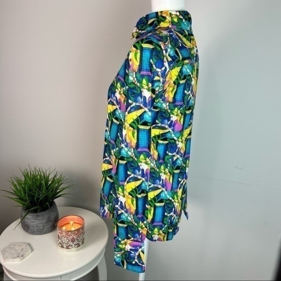 Creatures of the Wind Womes Tile Print Button Blouse size 0 - Picture 5 of 10